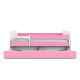 Babydreams juniorseng m. fe med vinger, m. madras, sengehest, skuffe - hvid/lyserd laminat (140x70)