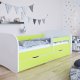 Babydreams juniorseng, m. madras, sengehest, skuffe - hvid og grn laminat (180x80)