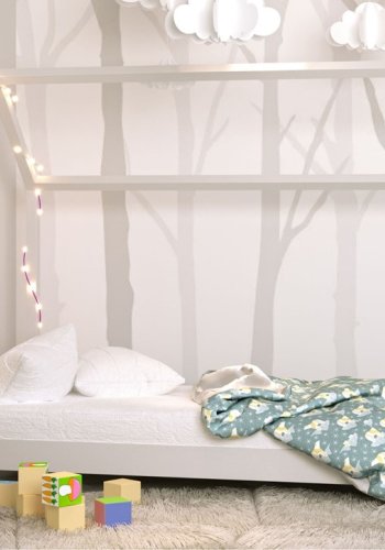 Bella juniorseng, uden madras - hvid fyrretr (200x90)