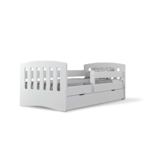 Classic 1 juniorseng, m. madras, sengehest, skuffe - hvid laminat og MDF (140x80)