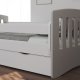 Classic 1 juniorseng, m. madras, sengehest, skuffe - hvid og gr laminat og MDF (140x80)
