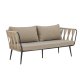 BLOOMINGVILLE Pavone havesofa, m. beigebrune puder - lysebrun polyesterreb og sort metal