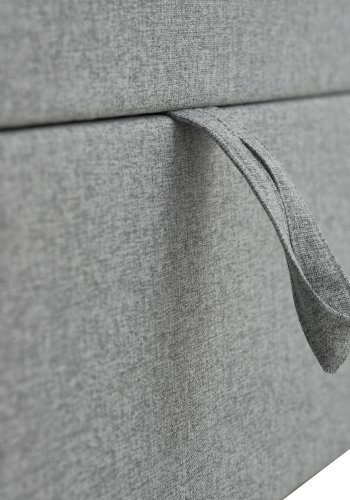 Space Dreams sengebund, m. opbevaring, u. topmadras - lysegr stof og sort tr (200x180)