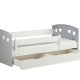 Julia juniorseng, m. madras, sengehest, skuffe - hvid og gr laminat og MDF (140x80)