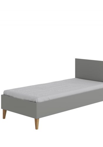 Kubi juniorseng, inkl. lamelbund, uden madras - gr spnplade og eg (180x80)