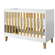 Kubi tremmeseng til baby, uden madras - hvid laminat og natur eg (120x60)