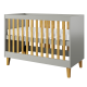 Kubi tremmeseng til baby, uden madras - gr laminat og natur eg (120x60)