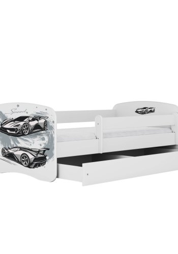 KOCOT KIDS Seng babydreams hvid sportsvogn med skuffe med madras 180/80