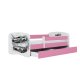 KOCOT KIDS Seng babydreams pink sportsvogn med skuffe med ikke-brndbar madras 160/80