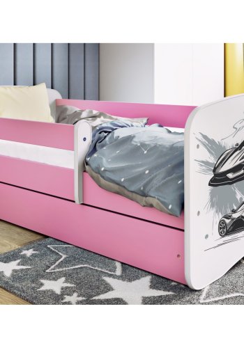 KOCOT KIDS Seng babydreams pink sportsvogn uden skuffe med madras 160/80