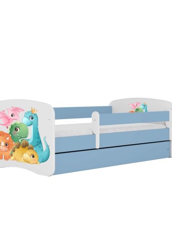 Babydreams juniorseng med sm dinoer, uden madras, uden skuffe - bl laminat (160x80)