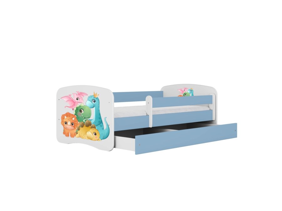 Babydreams juniorseng med sm dinoer, uden madras, uden skuffe - bl laminat (160x80)
