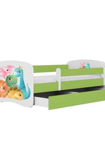 KOCOT KIDS Seng babydreams green tiny dinos uden skuffe med madras 160/80