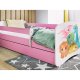 KOCOT KIDS Seng babydreams pink tiny dinos uden skuffe med madras 140/70