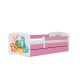 KOCOT KIDS Seng babydreams pink tiny dinos med skuffe med madras 160/80