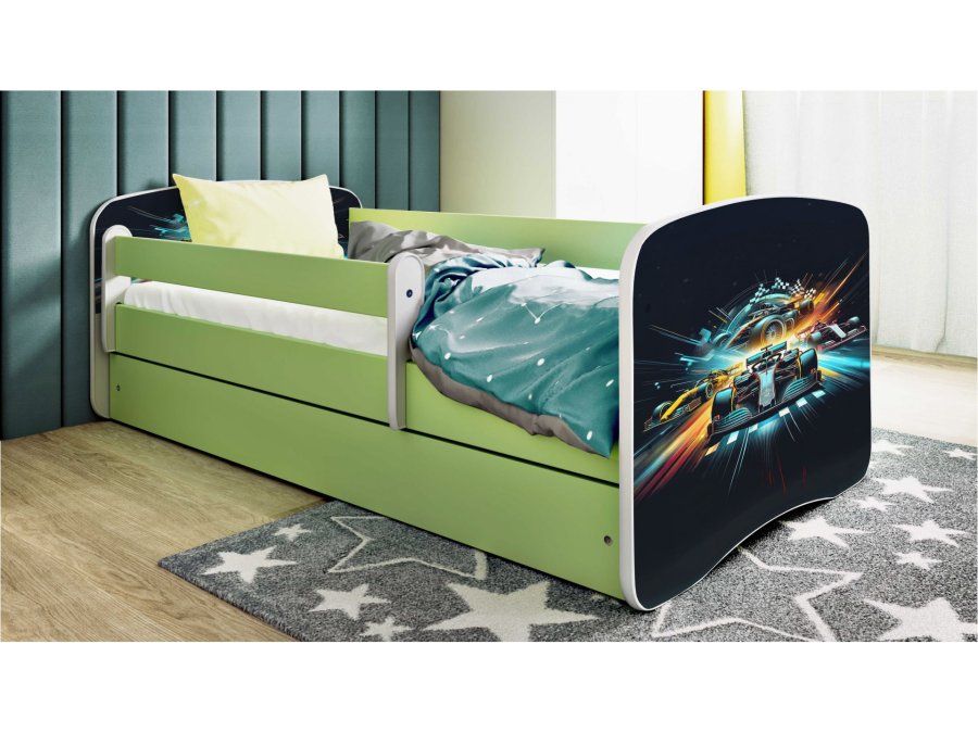 KOCOT KIDS Seng babydreams green race uden skuffe med madras 160/80