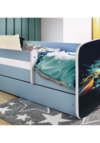 KOCOT KIDS Seng babydreams blue race uden skuffe med madras 140/70