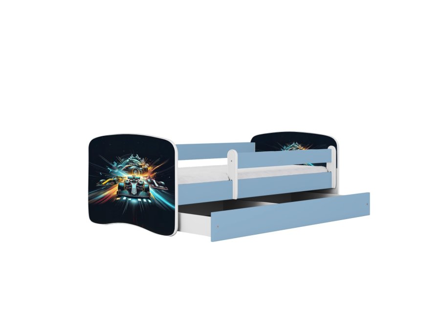 KOCOT KIDS Seng babydreams blue race med skuffe med madras 180/80