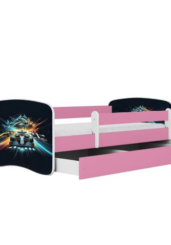 KOCOT KIDS Seng babydreams pink race uden skuffe med madras 140/70