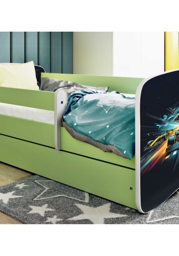 KOCOT KIDS Seng babydreams green race uden skuffe med madras 140/70