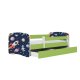 KOCOT KIDS Seng babydreams green cosmos uden skuffe med madras 160/80