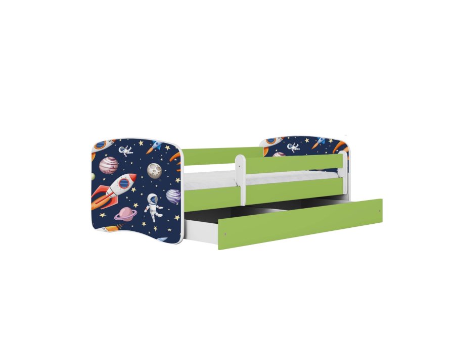KOCOT KIDS Seng babydreams green cosmos uden skuffe med madras 140/70
