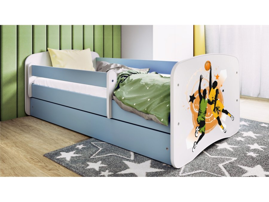KOCOT KIDS Seng babydreams bl basketball med skuffe med madras 180/80