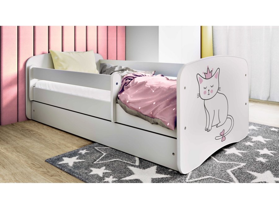 KOCOT KIDS Seng babydreams hvid kat uden skuffe med madras 160/80