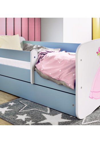 KOCOT KIDS Seng babydreams bl prinsesse med skuffe med madras 140/70