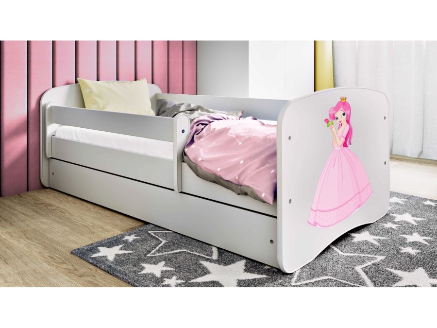 KOCOT KIDS Seng babydreams hvid prinsesse med skuffe med madras 140/70