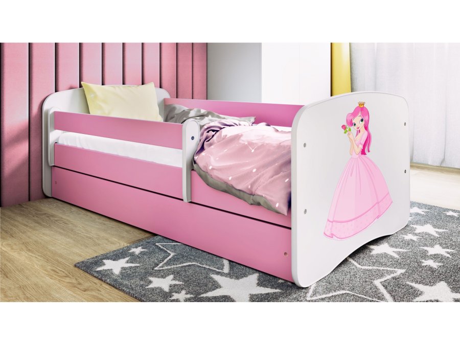KOCOT KIDS Seng babydreams pink prinsesse uden skuffe med madras 160/80