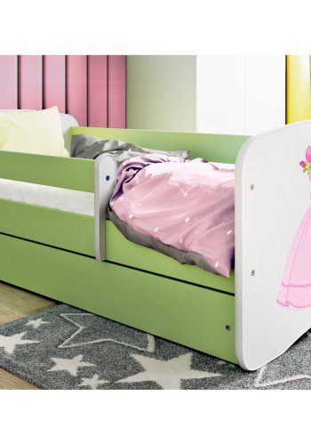 KOCOT KIDS Seng babydreams grn prinsesse med skuffe med madras 140/70