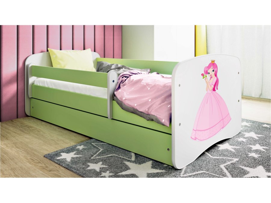 KOCOT KIDS Seng babydreams grn prinsesse med skuffe med madras 140/70