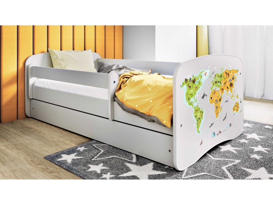 KOCOT KIDS Seng babydreams white map uden skuffe med madras 140/70