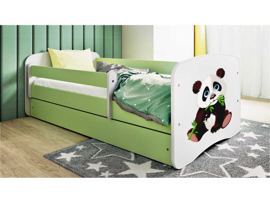 KOCOT KIDS Seng babydreams grn panda 2 uden skuffe med madras 160/80