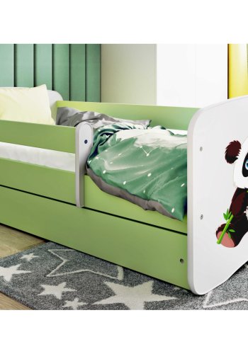 KOCOT KIDS Seng babydreams green panda 2 med skuffe og madras 160/80