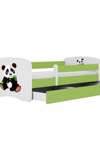 KOCOT KIDS Seng babydreams green panda 2 med skuffe og madras 180/80