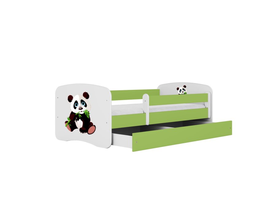 KOCOT KIDS Seng babydreams green panda 2 med skuffe og madras 180/80
