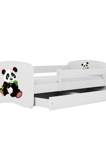 KOCOT KIDS Seng babydreams hvid panda 2 med skuffe med madras 140/70