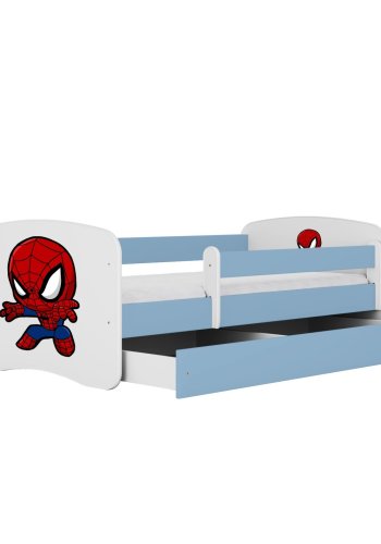 KOCOT KIDS Seng babydreams blue spiderman uden skuffe med madras 160/80