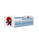 KOCOT KIDS Seng babydreams blue spiderman med skuffe med madras 180/80