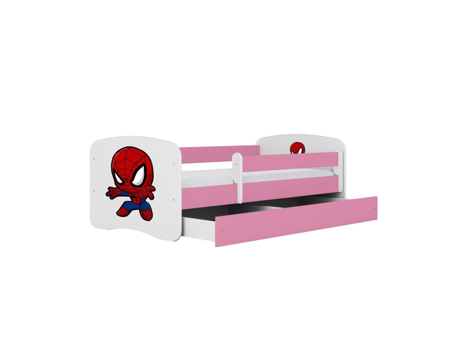 KOCOT KIDS Seng babydreams pink spiderman uden skuffe med madras 160/80