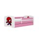 KOCOT KIDS Seng babydreams pink spiderman uden skuffe med madras 180/80