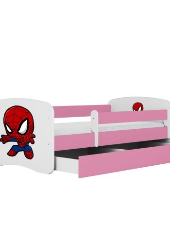 KOCOT KIDS Seng babydreams pink spiderman uden skuffe med madras 180/80