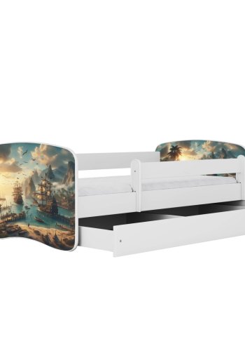 KOCOT KIDS Seng babydreams hvidt skib uden skuffe med madras 140/70