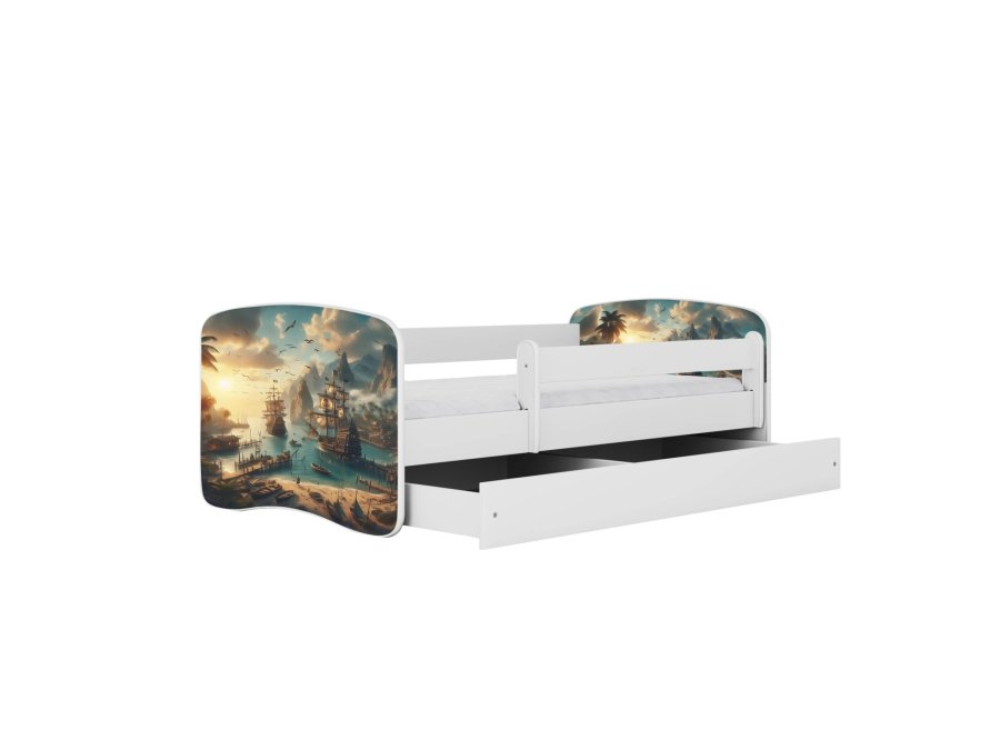 KOCOT KIDS Seng babydreams hvidt skib uden skuffe med madras 180/80