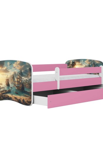 KOCOT KIDS Seng babydreams pink skib uden skuffe med madras 140/70