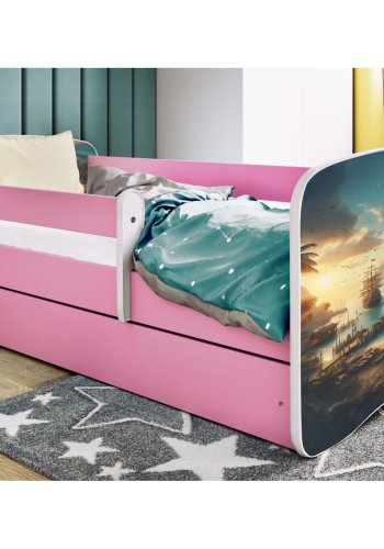 KOCOT KIDS Seng babydreams pink skib uden skuffe med madras 160/80