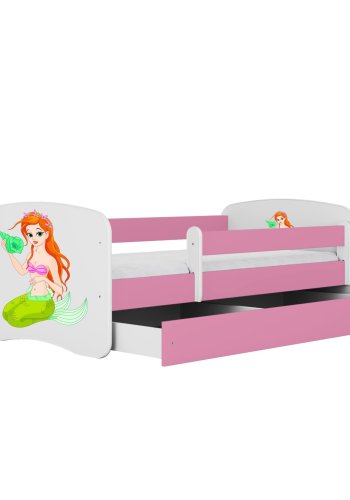 KOCOT KIDS Seng babydreams pink havfrue med skuffe med madras 180/80
