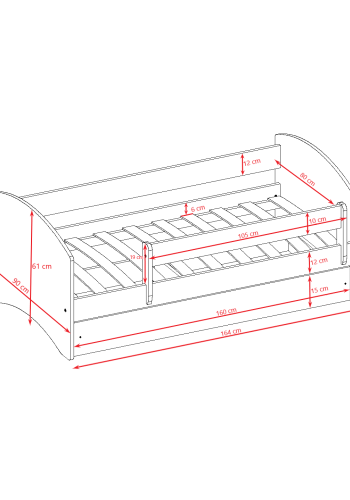KOCOT KIDS Seng babydreams hvide kaniner med sommerfugle uden skuffe med madras 160/80
